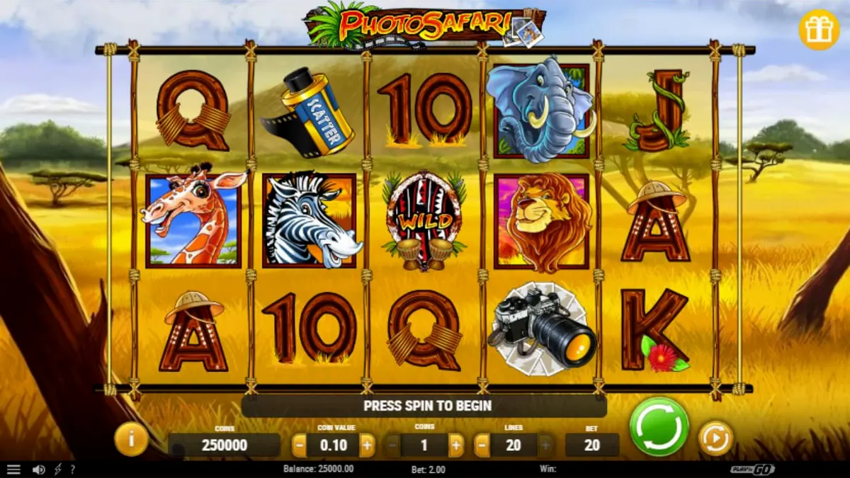 ภาพกราฟิกธีมซาฟารีในเกมสล็อต Photo Safari